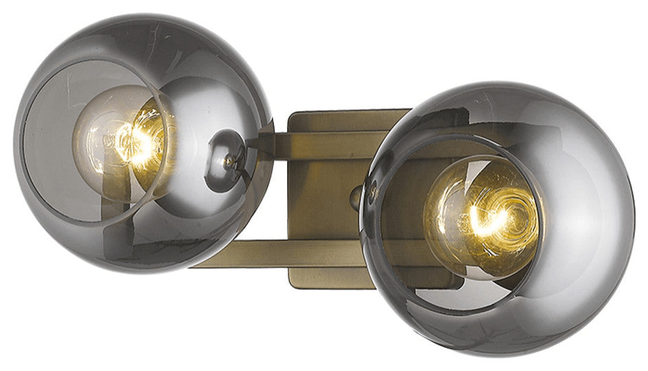 Lunette 2-Light Aged Brass Sconce
