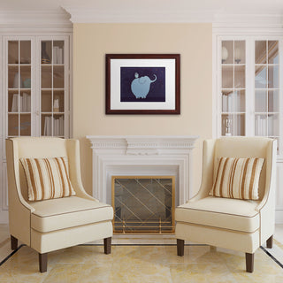 'Owl and Elephant' Matted Framed Canvas Art by Carla Martell