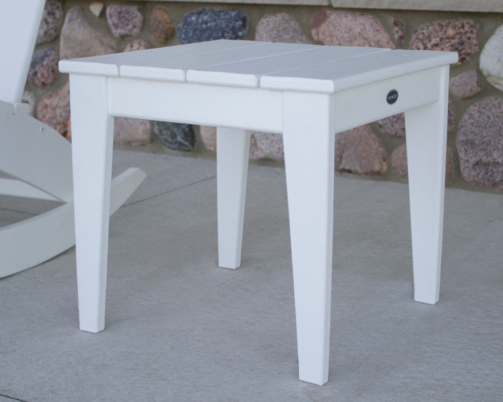 POLYWOOD Newport 18" Side Table, White