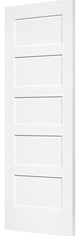 5-Panel Kimberly Bay Door, Interior Slab Shaker, White, 1.375"x28"x80"