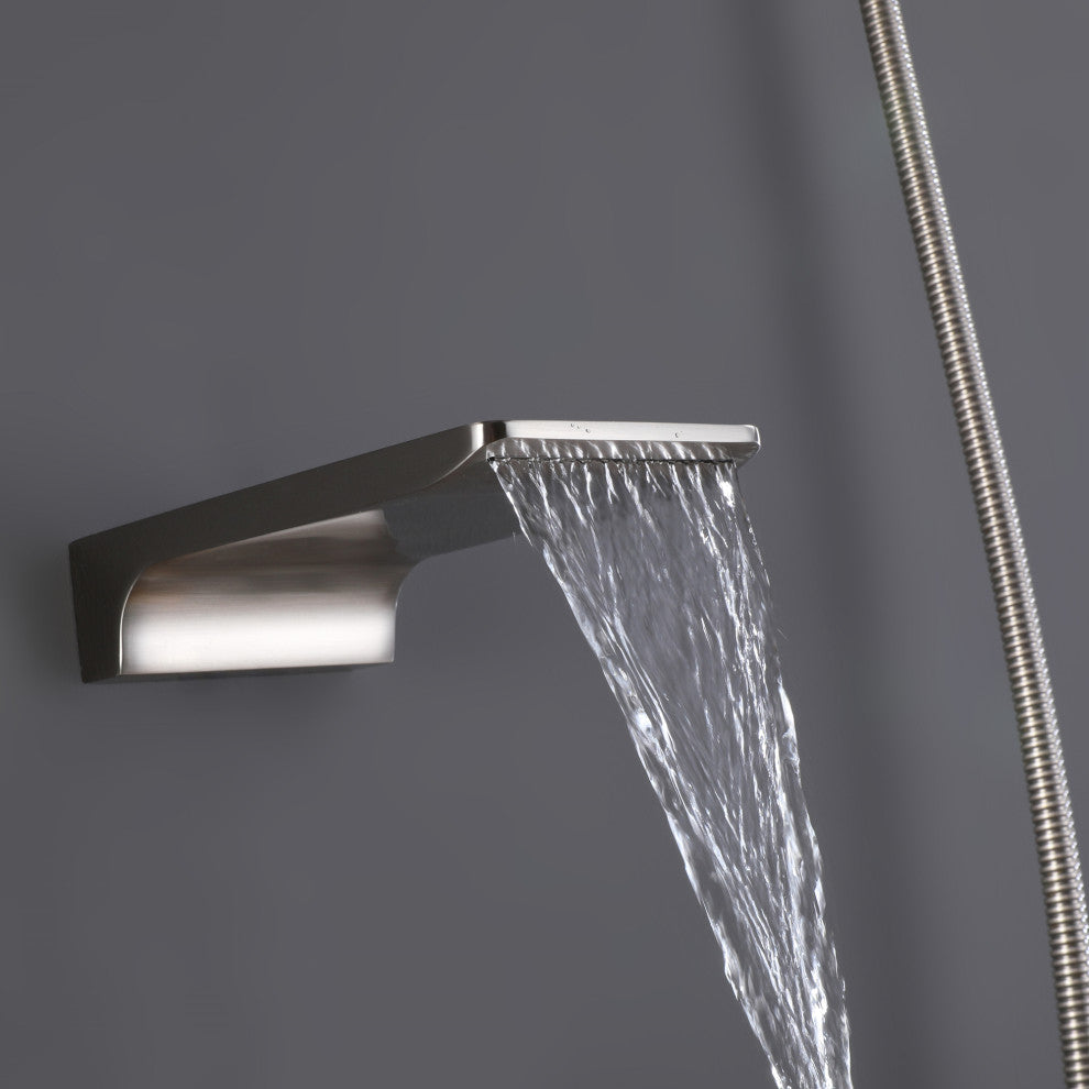 Givingtree Wall Mounted Square Shower System 3 Function 10 in,Brushed Nickel