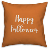 Happy Falloween in Orange 18x18 Throw Pillow Cover