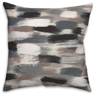 Black Brushstroke Pattern 18x18 Indoor/Outdoor Pillow