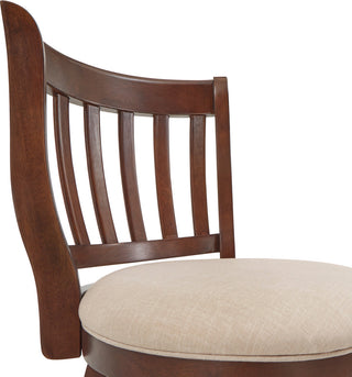 Rosann Slat Back Linen 24" Swivel Counter Stool, Beige