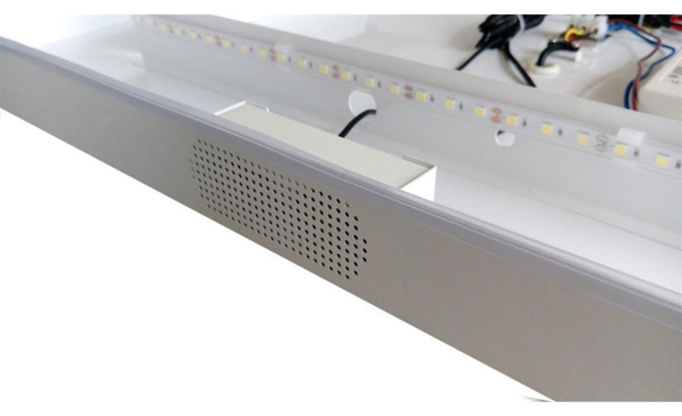 36" Rectangular Led Bordered Illuminated Mirror With Bluetooth Speakers