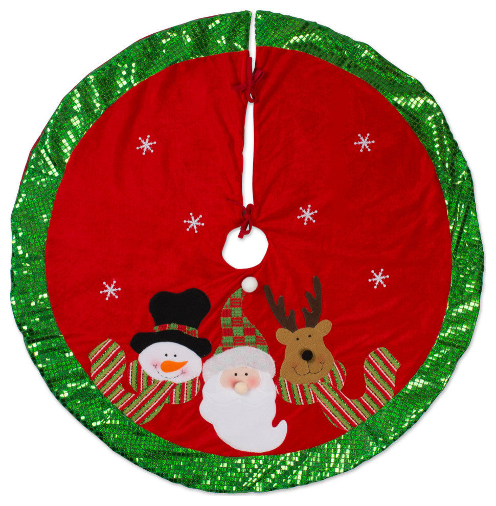 Santa And Snowman Holiday Tree Skirt