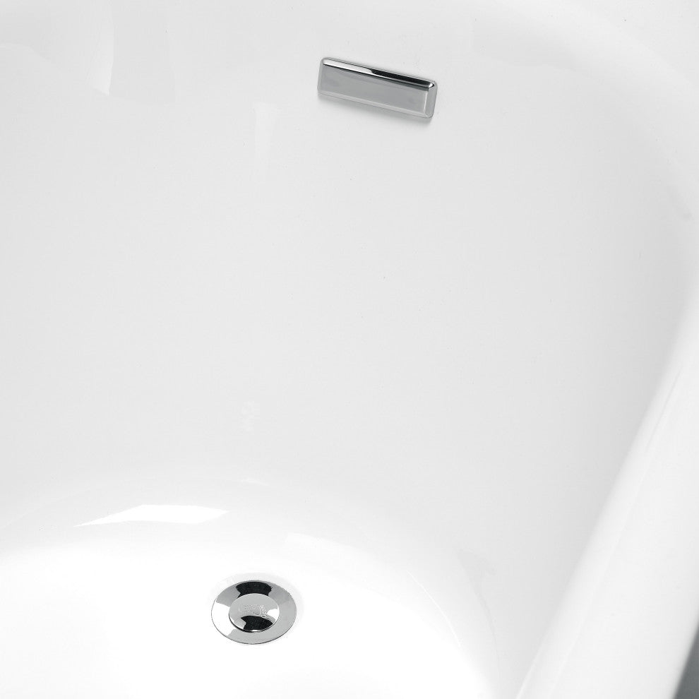 OVE Decors Rachel 70" Freestanding Bathtub With Pop-up and Overflow, Chrome