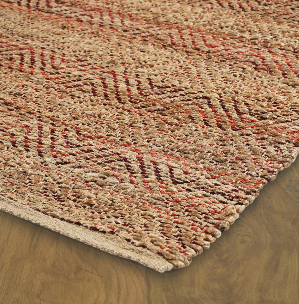 5" x 8" Burgundy and Tan Ombre Area Rug