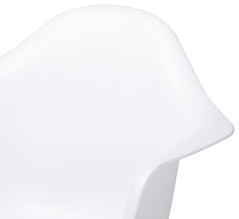 Russell Midcentury Modern 4-Piece Shell Arm Chair Set White