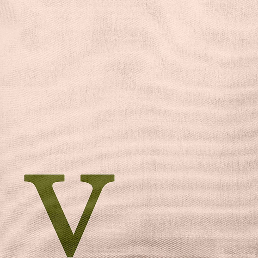 18"x18" Modern Monogram Decorative Throw Pillow, Olive