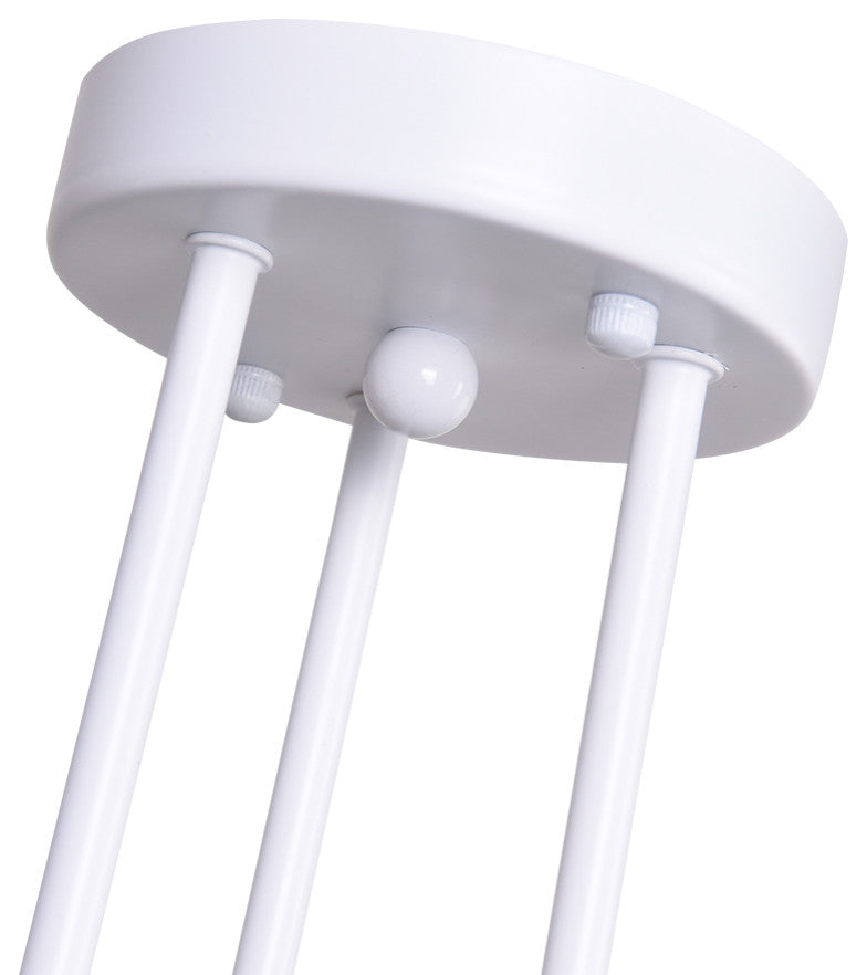 6 Light Sputnik Linear Semi Flush Mount Light, White