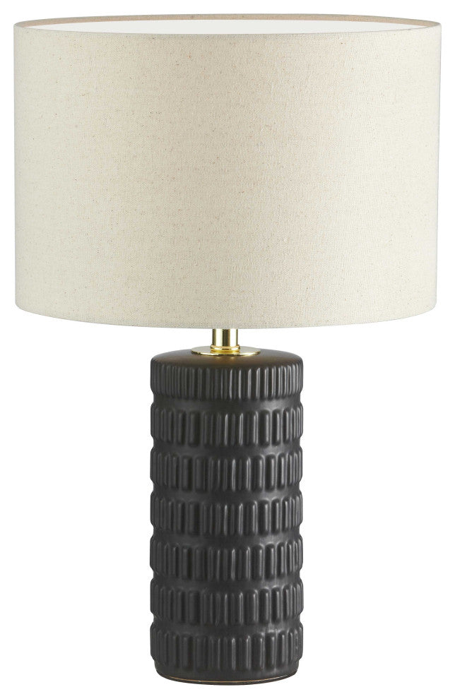 Felicity Contemporary 1 Light Beige Matte Black Fabric Table Lamp