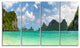 Thailand Beach Panorama, Landscape Canvas Art Print, 48"x28", 4 Panels