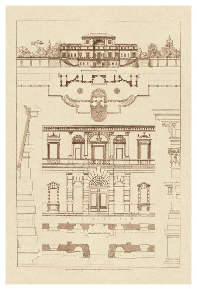 "Villa Sacchetti, Villa Papa Giulio at Rome" Paper Print by J. Buhlmann, 42"x62"