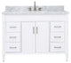 Avanity Bristol 48" Vanity Combo in White and Carrara White Marble Top