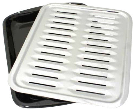 Range Kleen 2-Piece Heavy Duty Porcelain and Chrome Plated Full Size Broiler Pan