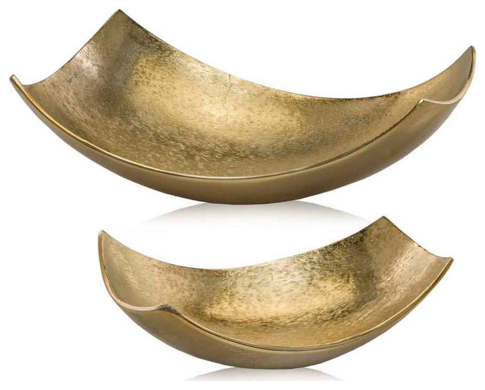 Large Scooped Bowl Gold