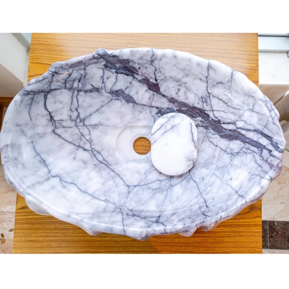 New York Marble Artistic Vessel Sink Polished (W)16" (L)26" (H)5"