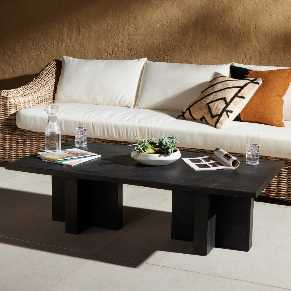 Terrell Outdoor Coffee Table-Aged Grey