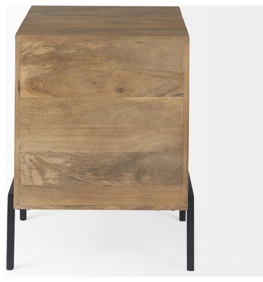 Rustic Honey Brown and Black Shadowbox Cabinet