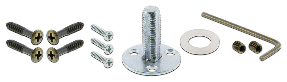 Single Mission Plate With Waldorf Knob, Antique Brass