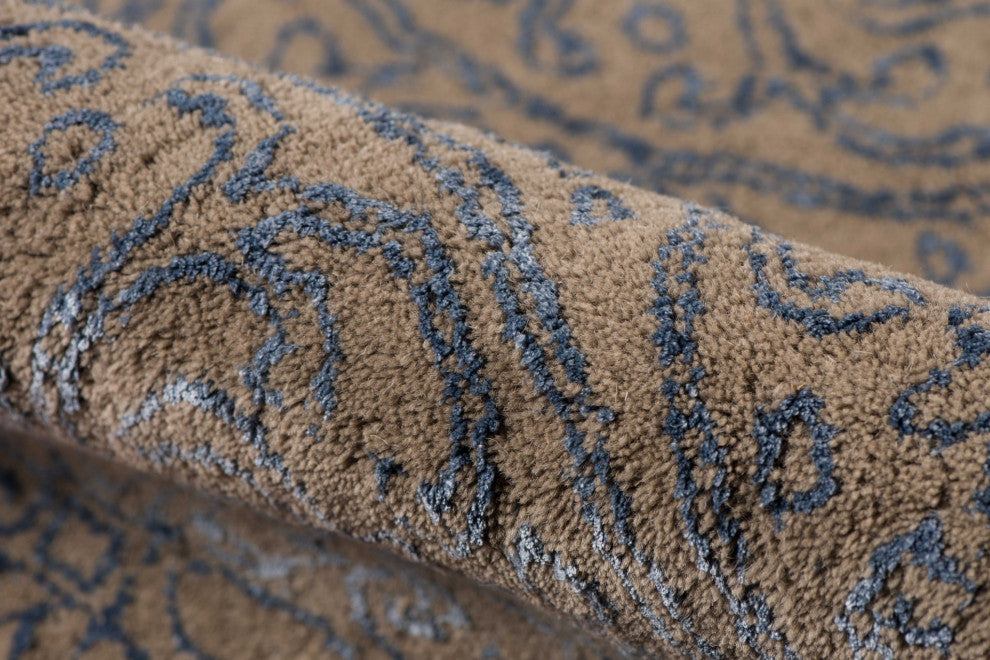 5" X8" X 0.5" Blue Wool Area Rug
