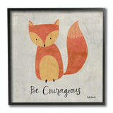Stupell Industries Be Courageous Fox Graphic Art, 12"x12", Black Framed