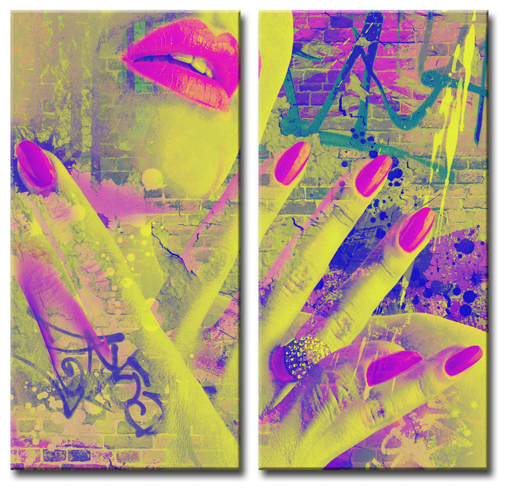 Ready2HangArt 'Urban Fashion IV' 2-PC Canvas Art Set, 24"Hx24" W