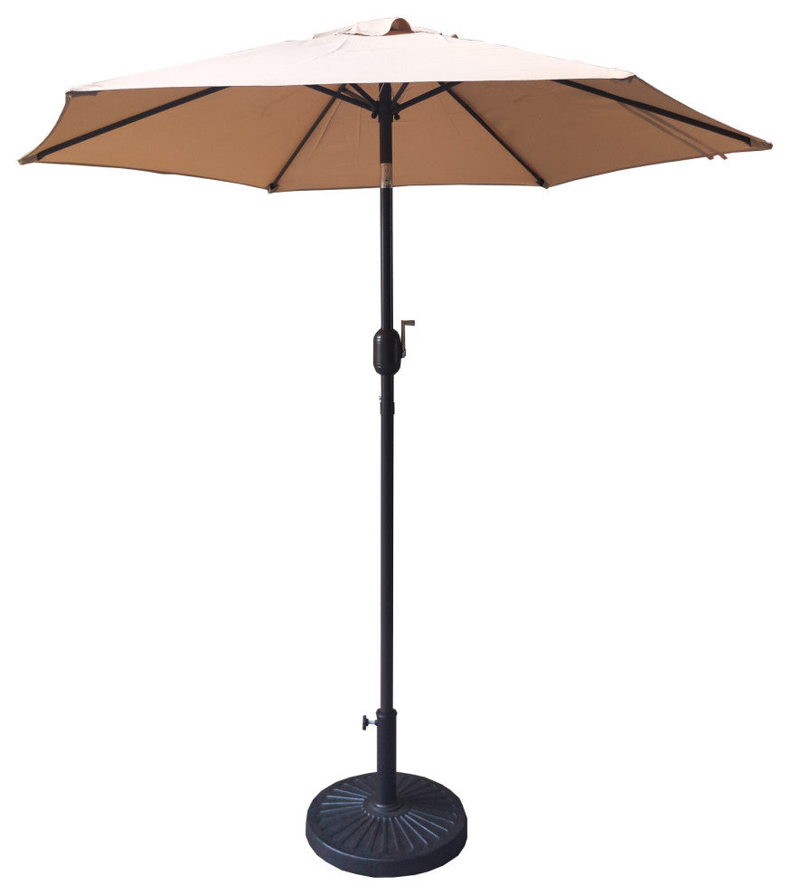 Davee 7.5' Market Umbrella With Stand/Base, Tan