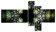 Into the Center of Fraction, Abstract Canvas art print, 60"x32", 5 panels