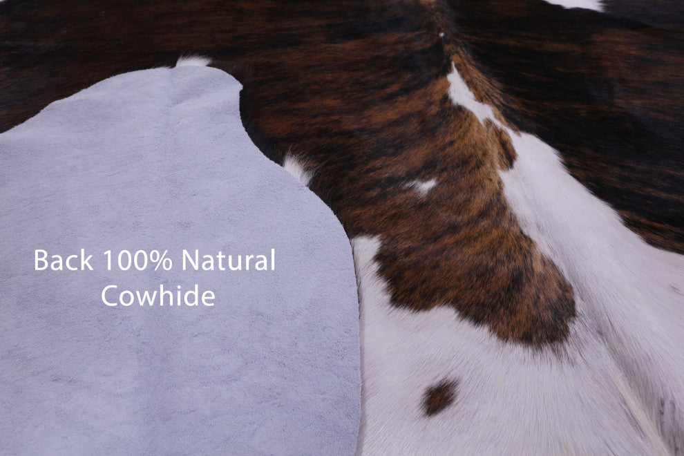 7' 3" X 6' 1" Organic Natural Hair-On Cowhide Area Rug C1844