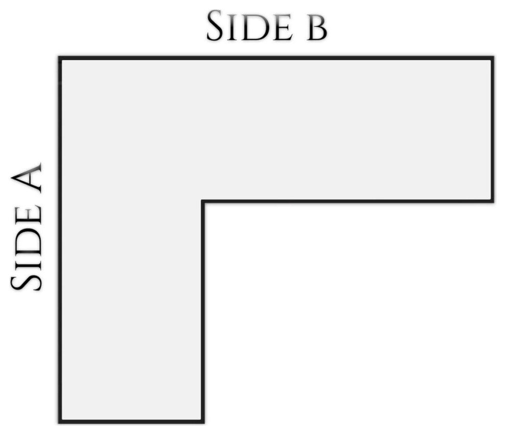 L Shaped Tufted Banquette, Upholstered Dining Banquette, Custom, A 72"xB 72"