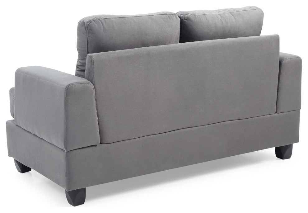 Sandridge 58 in. W Flared Arm Microfiber Straight Sofa, Gray