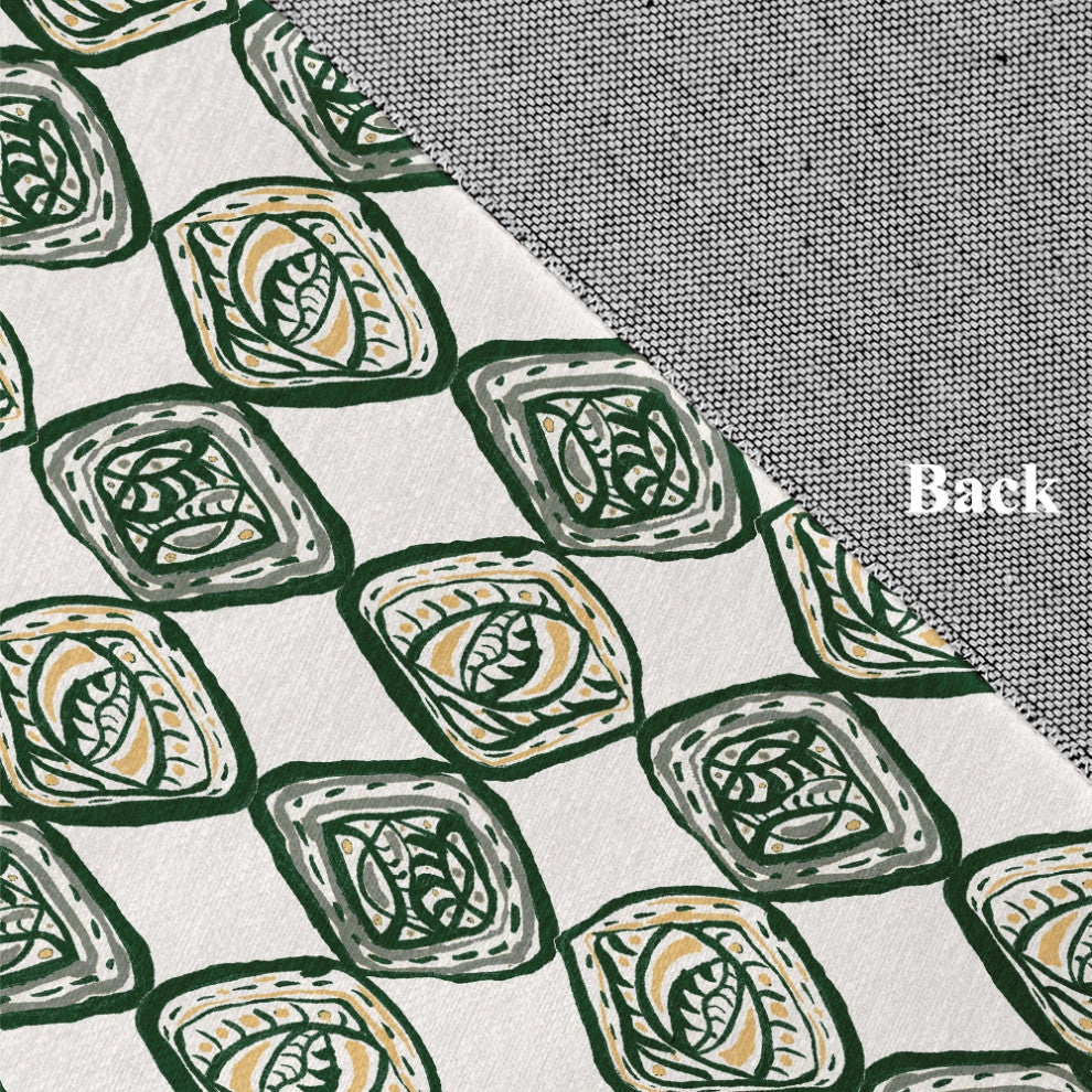 Cowry Check II Rug Rug, Green, 4'x6'