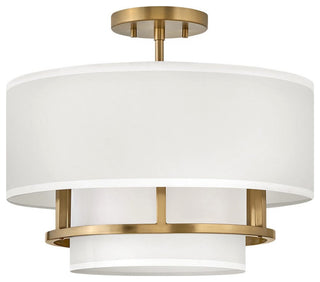 Graham Medium Semi-Flush Mount in Lacquered Brass