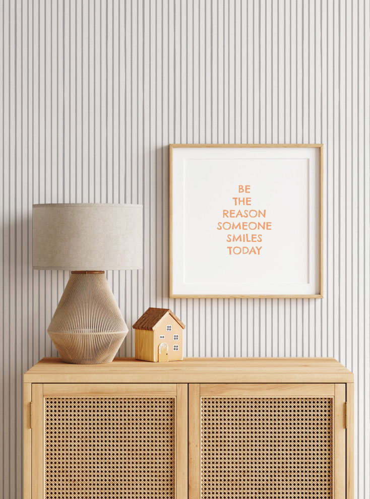 Painted Vertical Lines Peel and Stick Vinyl Wallpaper, Gray, 24" X 60"