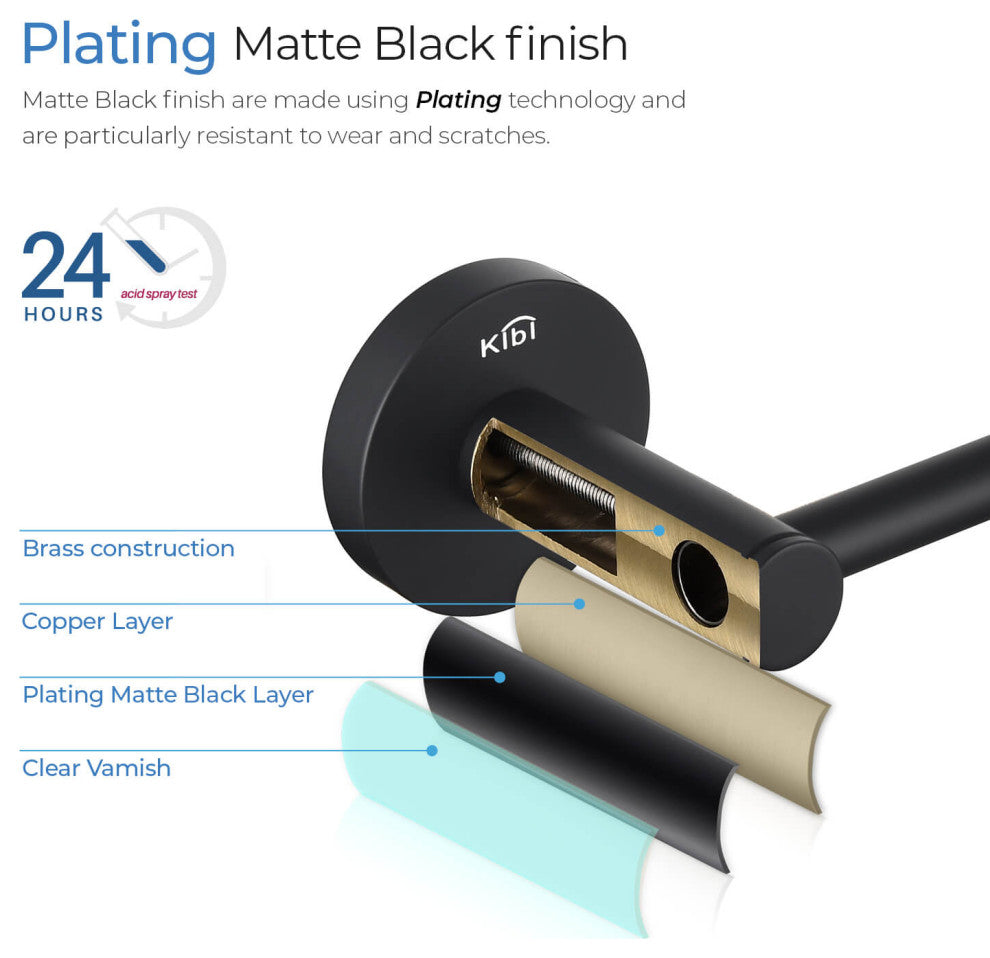 Circular 24" Bathroom Towel Bar KBA1404, Matte Black