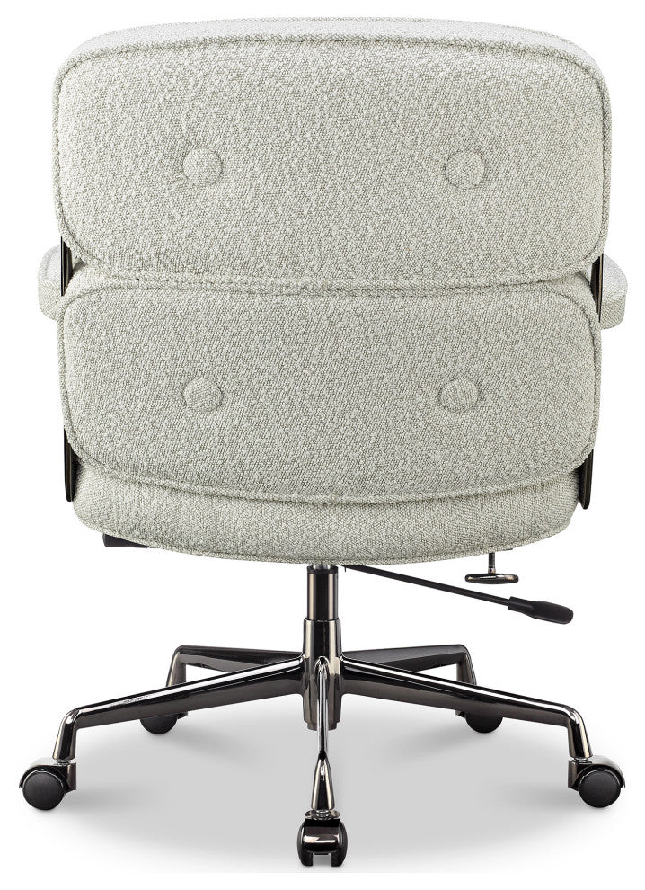 Lobby Mid Back Computer Office Desk Chair, Black Chrome&whtfab