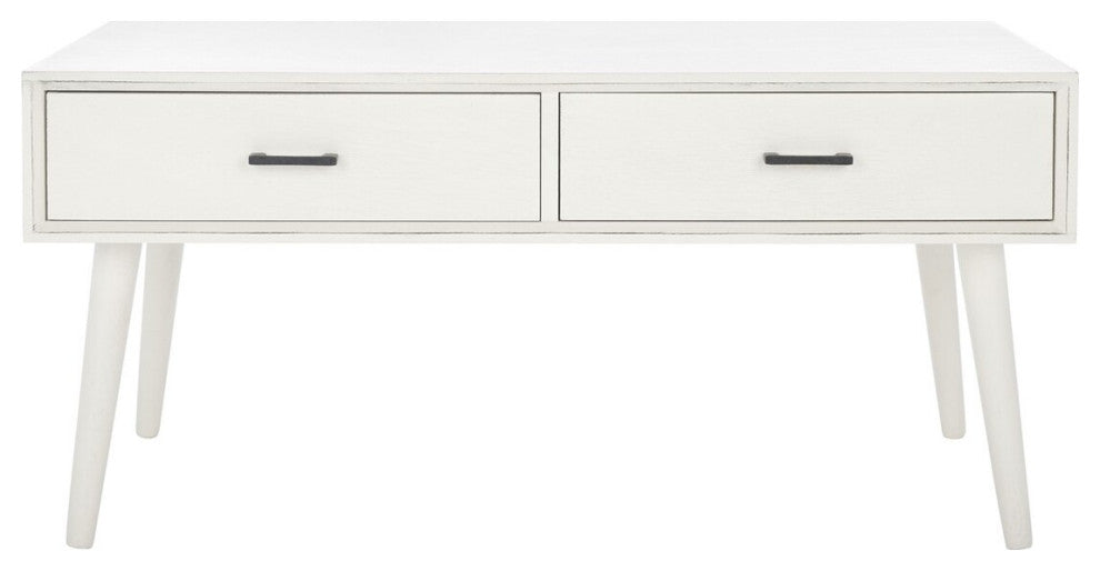 Safavieh Mozart Mid Century Coffee Table, Distressed White