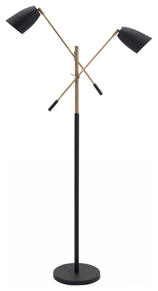 Black and Gold Adjustable Floor Lamp