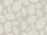 Taupe Contoured Leaves Wallpaper