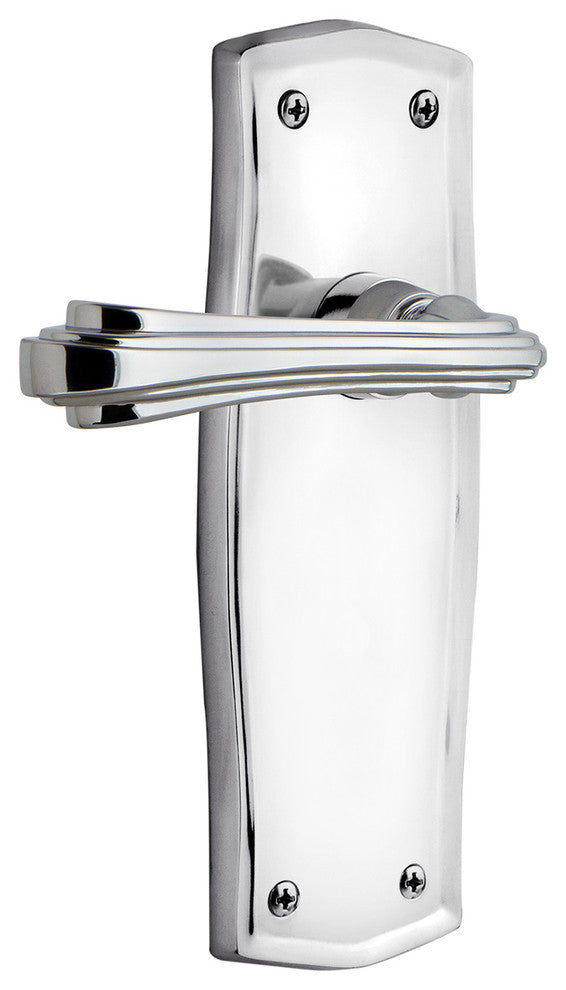 Prairie Plate With Fleur Lever, Bright Chrome, Passage, Non-Handed