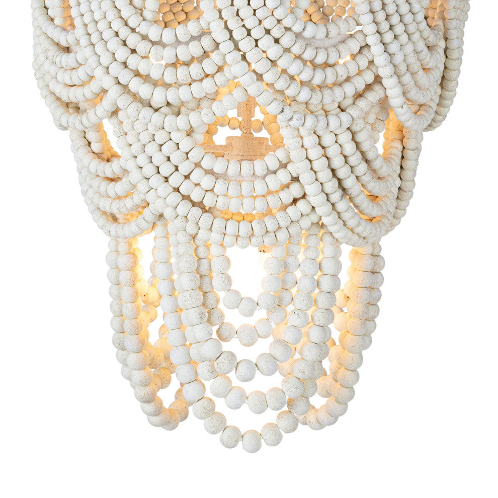 Regina Andrew Lorelei Wood Bead Chandelier, White