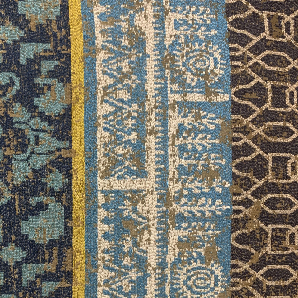 Plutus Blue Ancient Border Luxury Throw Pillow, 22"x22"