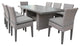 Florence Rectangular Patio Dining Table With 8 No Arm Chairs Gray