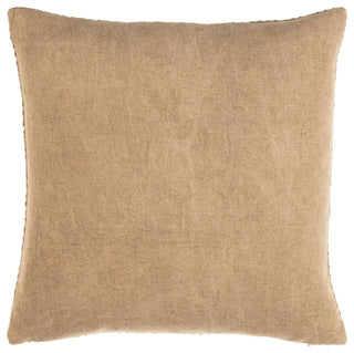 Surya Washed Texture Beige Pillow Shell With Down Insert 18"H X 18"W