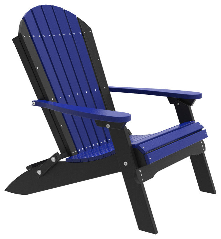 Poly Folding Adirondack Chair, Blue & Black