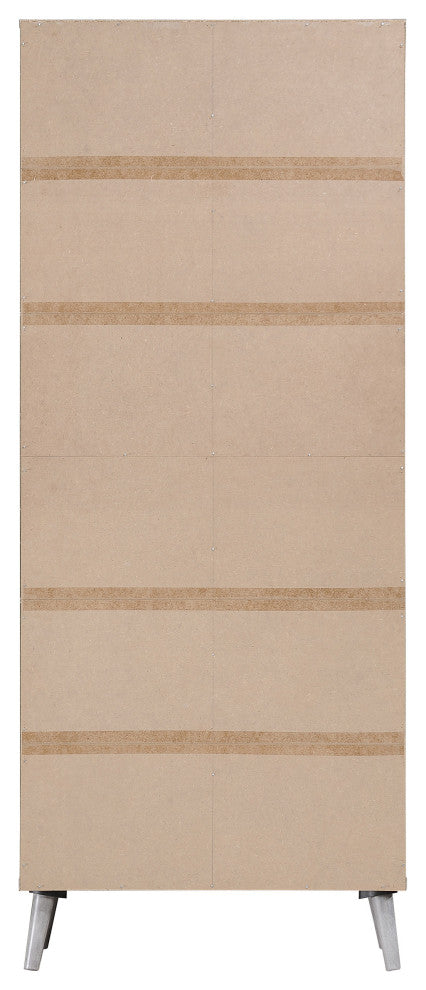 GDF Studio Eloise Mid Century Finished Faux Wood Bookcase, Gray Oak