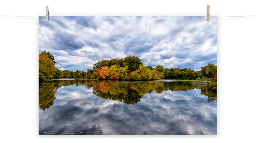 Autumn Reflections Landscape Photo Rural / Rustic Unframed Wall Art Print, 11" X 14"