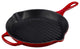 Le Creuset Signature Cast Iron Round Skillet Grill, 10.25", Cherry